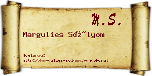 Margulies Sólyom névjegykártya